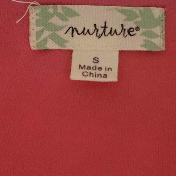 Nurture Dress S Midi V Neck Dark Peach Flowing Lined Embroidery Empire Baby Doll - Picture 3 of 12